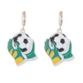 Eleganti Orecchini pendenti con guanti da portiere di calcio smalto moda sportivi - No 1 (Calcio e Guanti da Portiere)