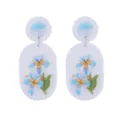 Orecchini pendenti con fiori blu in argilla polimerica 3D stile francese romantico chic. - Stile 2