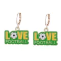 Orecchini pendenti smaltati calcio moda lega dorata gioielli sportivi da giorno. - No 4 (Love Football)