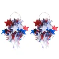 Patriotische rot weiss blaue Lametta Stern Ohrringe fuer amerikanische Unabhaengigkeit. - Stil 5 (Goldreifen Quaste Pentagramm Anhänger)