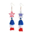 USA 250 Jubiläum patriotische Stern Quaste Ohrringe rot weiß blau Acryl Modeschmuck - Stil 7 (Acryl Stern Quaste)