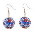 Rot Weiss Blau Strass Kugel Ohrringe Amerikanischer Unabhaengigkeitstag Party Schmuck - Stil 4 (Rot Weiß Blau Strass Kugelkette)