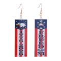 Amerikanische Unabhängigkeitstag Acryl Ohrringe mit patriotischem Design für Damen. - Stil 13 (Freiheitsgedenkstreifen Lang)