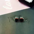 Novelty mini beer mug dangle earrings, cute resin drink drop earrings for women daily fun wear. - Hook Style / Coffee