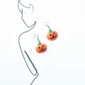 Halloween pumpkin earrings resin orange jack o lantern dangle drop earrings for women party jewelry - Style 1 Pumpkin Ear Hook / Orange