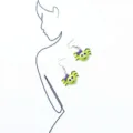 Halloween quirky novelty earrings featuring green and purple bow design, stylish and fun. - Style 3 Spider Ear Hook / Green
