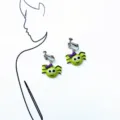 Cute funny cartoon spider clip earrings with purple bow for Halloween party and daily wear. - Style 3 Spider Ear Clip