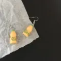 Süße Miniatur Joghurt Flasche Ohrhänger Handgemachte kreative lustige Snack Schmuck Geschenke - Grüne Milchflasche (Haken)