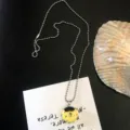 Niedliche japanische Donut Anhänger Halskette mit Kugelhaette für süße Mädchen Mode - Gelber Donut-Halskette