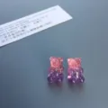 Handgemachte bunte Gummibärchen Ohrstecker, süßer Farbverlauf Glitzer Harz Modeschmuck. - Ohrstecker / Rosa-Violetter Farbverlauf (Farbe 7)