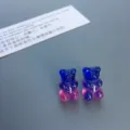Handgemachte bunte Glitzer Gummibärchen Ohrstecker süßer transparenter Bonbon Stil für Mädchen - Ohrstecker / Blau-Rosa Farbverlauf (Farbe 4)