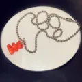Red Gummy Bear Pendant Necklace Silver Ball Chain Cute Choker Jewelry for Women New - Red