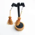 Pendientes de escoba de bruja de Halloween lindo divertido paja colgantes para mujer fiesta. - Estilo Escoba con Gancho
