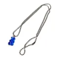 Blue Gummy Bear Pendant Ball Chain Necklace Cute Jelly Necklace for Women and Girls - Sapphire Blue