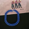 Blaues Acryl klobige Kette Halskette trendiger Statement Kragen Schmuck für Frauen Mode. - Nur Kette / Blau