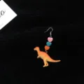 Pendientes largos de dinosaurio de dibujos animados con cuentas de corazón, joyería. - Paquicefalosaurio / Pieza Única