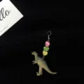 Pendientes largos de dinosaurio y corazones coloridos, joyería divertida y original. - T-Rex / Pieza Única