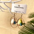 Cute cartoon little fat bird earrings creative acrylic animal drop earrings for women girls jewelry. - Earring Hooks / Pink and Yellow