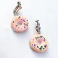 Handgefertigte rosa Donut Clip-Ohrringe süße Harz Lebensmittel Kunst lustige Ohrringe - Stil C (Clip-on) / Rosa
