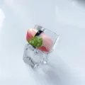 Transparent resin acrylic ring with cute food miniature design wide band fashion jewelry - Size 7 / Colorful Miniature 3D Deco Style (No. 7)