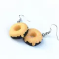 Handgemachte süße Donut Ohrringe Detailansicht, Harz Lebensmittelschmuck für Mädchen. - Stil D (Ohrhaken) / Gelb