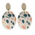 Bunte Polymer Ton geometrische Ohrringe mit Terrazzo Muster, trendiges Mode Accessoire. - Terrazzo-Muster 11
