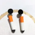 Handmade cigarette earrings creative funny punk style drop earrings for party daily wear. - Stud Earrings