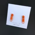 Pendientes de tuerca con cremallera colorida para mujer, accesorios de joyería de moda veraniega. - Naranja