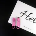 Pendientes de forma de cremallera rosa, diseño creativo para chica dulce y divertida. - Rosa
