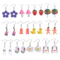 Süsses Harz Ohrring Set mit verschiedenen niedlichen Tiermotiven und lustigen kleinen Anhängern. - Set 1