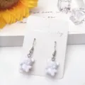 Süße weiße kleine Bär Ohrhänger japanischer Stil süße Bonbon Ohrringe Schmuck - Haken-Stil / Weiß