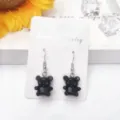 Süße schwarze Bär Ohrringe süße Bonbon Stil Acryl Tier Ohrhänger Schmuck für Damen - Haken-Stil / Schwarz