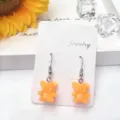 Süße orangefarbene Gummibärchen Ohrringe für Damen, kawaii Bonbon Stil Modeschmuck Geschenk. - Haken-Stil / Orange