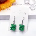 Süße grüne Bär Ohrringe Bonbon Farbe hängende Ohrringe für Damen und Mädchen Schmuck Geschenk. - Haken-Stil / Grün