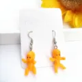 Gelbe Baby Puppen Ohrhaken niedliches ausgefallenes Design Modeschmuck fur Damen Alltag - Haken-Stil / Orange