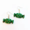 Weihnachten grüne Bonbon Ohrringe süße Ton festliche Feiertag Schmuck Geschenke für Frauen - Stil C Grün