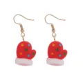 Weihnachten rote Handschuh Ohrringe süße Festtagsgeschenk Schmuck für Damen und Mädchen - Ohrhaken / Weihnachtshandschuh Gepunktet