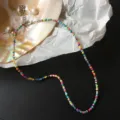 Bunte Perlen Boho Halskette, mehrfarbige kurze Choker Kette für Damen trendiger Schmuck Variante. - Saatperlen Halskette (2) / Farbe 2 (Mehrfarbig)