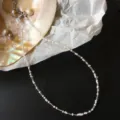 Boho weiße und transparente Perlenkette, eleganter Reiskorn Choker für den Alltag. - Saatperlen Halskette (3) / Farbe 3 (Weiß/Transparent)
