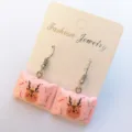 Süße Weihnachts Rentier Kissen Ohrringe, rosafarbene Harz Festival Modeschmuck Geschenke. - Stil A Nummer 3