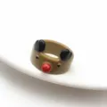 Simpatica anello renna di Natale cartone animato marrone in resina donna moda casual - Taglia 7 / Stile Cerbiatto di Natale (4号)