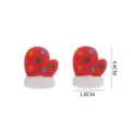 Weihnachtsmotiv rote Handschuh Silikon Charms Set, festliche Winter Feiertagsartikel. - Ohrstecker / Weihnachtshandschuh Gepunktet