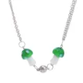 Paar magnetische aantrekkingskracht kleurrijke paddenstoel ketting hiphop design trui - Groen