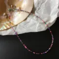 Bohemian bunte Saatperlen Halskette für Damen, handgemachte kurze Perlen Kette Schmuck. - Farbe 7 (Mehrfarbig)