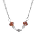 Magnetische paddestoel koppel ketting hanger hiphop trui ketting mode sieraden accessoire set - Bruin