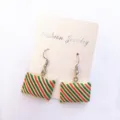 Weihnachten Süßigkeiten Streifen Kissen Ohrringe, festliche rot-grüne Feiertag Mode Accessoires. - Stil D Nummer 2