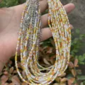 Böhmische bunte Rocailles Perlen mehrlagige Halskette mit silberner Kette in Weiß, Gelb und Orange. - Farbe 18 (Weiß/Gelb/Orange)