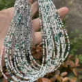 Bohème Rocailles Perlen mehrlagige Kette buntes Set für Damen modischer Schmuck - Farbe 19 (Grün/Weiß/Gold)