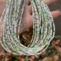Bester mehrlagiger Perlenkette bunten Saatperlen Boho Halskette Schmuck fuer Damen - Farbe 21 (Weiß/Grün/Transparent)