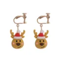 Weihnachten Rentier Ohrclips, süße Cartoon Tier Ohrringe festlicher Schmuck für Frauen. - Ohrclips / Weihnachtshut Elch